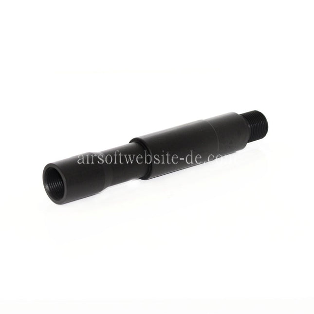 E&C 4 Zoll 100mm Aluminium CQB Äußeres Lauf verlängerungsrohr -14mm CCW Gegen den Uhrzeigersinn Geeignet für M4 M16 Serie AEG GBB Gewehre Schwarz