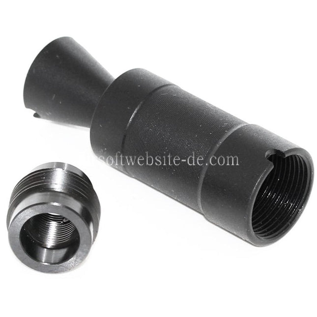APS AK74U Muzzle Mündungsfeuerdämpfer Geeignet für -14mm CCW Gegen den Uhrzeigersinn Lauf Gewehre Airsoft Schwarz