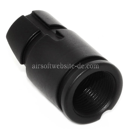 APS AKM Slant Mündungsfeuerdämpfer Geeignet für -14mm CCW Gegen den Uhrzeigersinn Lauf Gewehre Airsoft Schwarz