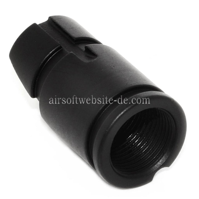 APS AKM Slant Mündungsfeuerdämpfer Geeignet für -14mm CCW Gegen den Uhrzeigersinn Lauf Gewehre Airsoft Schwarz