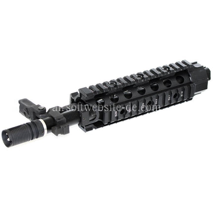 E&C CNC Aluminum RAS vordere Set Handschutz Schienen System Geeignet für SR16 M4 M16 Serie AEG Gewehre Airsoft Schwarz