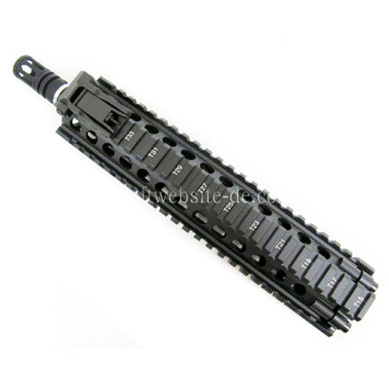 E&C CNC Aluminum M18 RAS vordere Set Handschutz Schienen System mit 9 Zoll Outer Barrel Geeignet für M4 M16 M18 Serie AEG Gewehre Airsoft Schwarz