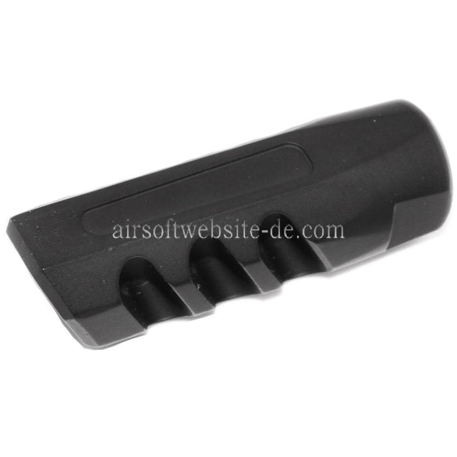 APS EMG Licensed F1 Firearms Angle Faced Mündungsbremse Mündungsfeuerdämpfer Geeignet für -14mm CCW CCW Gegen den Uhrzeigersinn Lauf Gewehre Airsoft