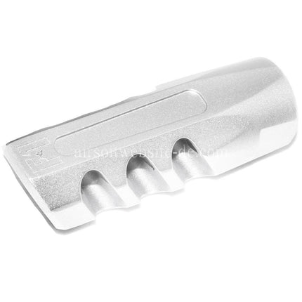 APS EMG Licensed F1 Firearms Angle Faced Mündungsbremse Mündungsfeuerdämpfer Geeignet für -14mm CCW CCW Gegen den Uhrzeigersinn Lauf Gewehre Airsoft