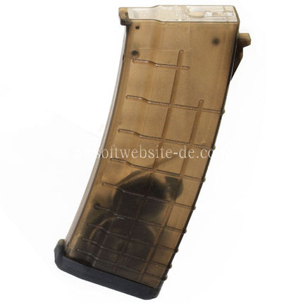 CYMA 450rd Bulgarian Waffle Hi-Cap Magazin Geeignet für AK Serie AEG Gewehre Airsoft Durchscheinend Braun