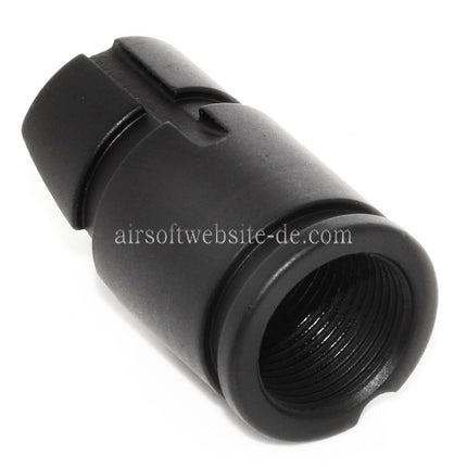 CYMA AKM Slant Metall Mündungsfeuerdämpfer Geeignet für -14mm CCW Gegen den Uhrzeigersinn Lauf Gewehre Airsoft Schwarz