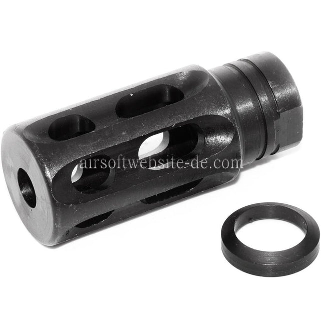 5KU Stahl Notalon Breacher Brake Mündungsfeuerdämpfer Geeignet für -14mm CCW Gegen den Uhrzeigersinn Lauf Gewehre Airsoft Schwarz