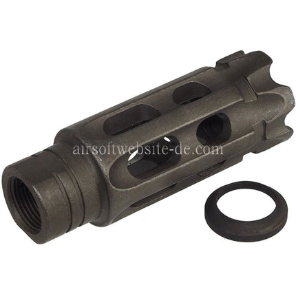 5KU Stahl Mini Notalon Breacher Brake Mündungsfeuerdämpfer Geeignet für -14mm CCW Gegen den Uhrzeigersinn Lauf Gewehre Airsoft Schwarz