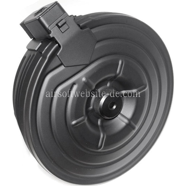 CYMA 2500rd Sheet Stahl Elektrisch Trommelmagazin Geeignet für AK Serie AEG Gewehre Airsoft Schwarz