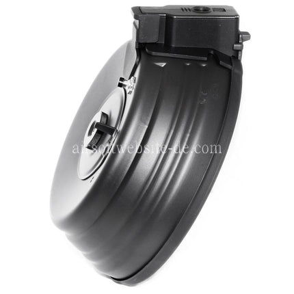 CYMA 2500rd Sheet Stahl Soundsteuerung Elektrisch Trommelmagazin Geeignet für AK Serie AEG Gewehre Airsoft Schwarz