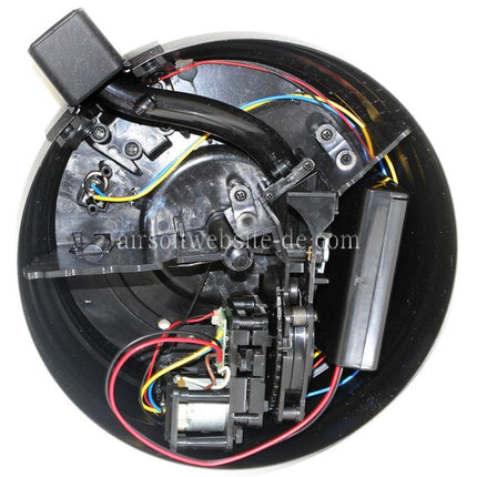 CYMA 2500rd Sheet Stahl Soundsteuerung Elektrisch Trommelmagazin Geeignet für AK Serie AEG Gewehre Airsoft Schwarz