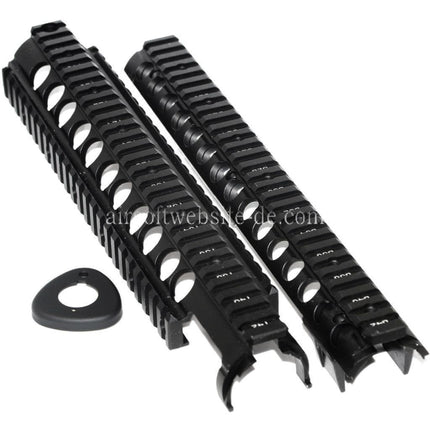 D-BOYS CNC Aluminum M5 RAS Handschutz Schienen System Geeignet für M4 M16 Serie AEG Gewehre Airsoft Schwarz