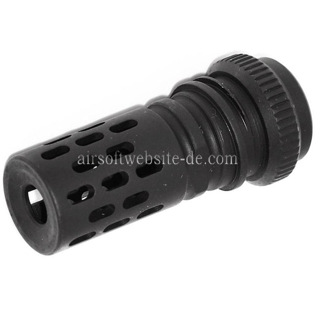 Airsoft Website BattleComp AAC Typ Metall Mündungsfeuerdämpfer Geeignet für -14mm CCW Gegen den Uhrzeigersinn Lauf Gewehre Schwarz