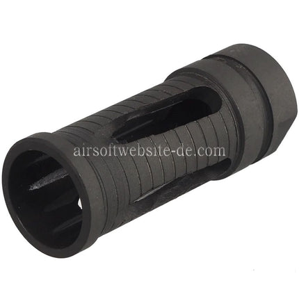 AIRSOFT WEBSITE 56mm Metall Feuerdämpfer Geeignet für -14mm CCW Linksgewinde Lauf Gewehr Schwarz