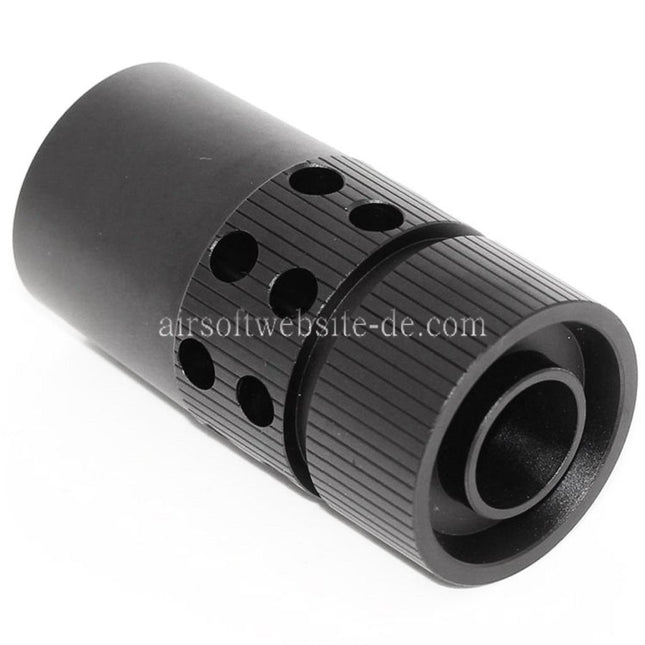 Airsoft Website große CQB Typ Metall Mündungsfeuerdämpfer Geeignet für -14mm CCW Gegen den Uhrzeigersinn Lauf Gewehre Schwarz