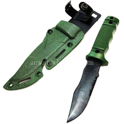 CYMA Plastik M37 Seal Pup Messer (nicht scharfes weiches Gummi Attrappenmesser) mit Scheide