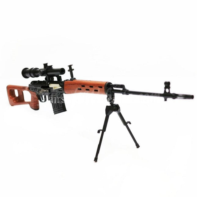 Airsoft Website 12 Zoll Nicht-Funktions-Spielfigur Dummy Modellbausatz 1:6 Dragunov SVD Scharfschützengewehr Schwarz/Braun