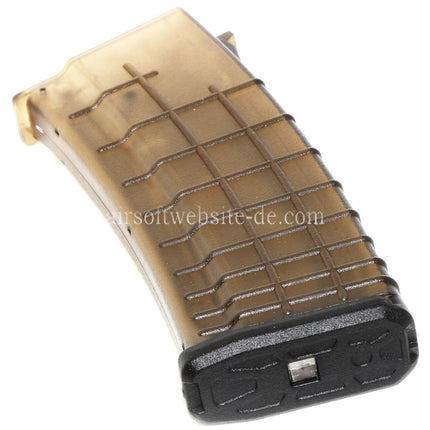 CYMA 170rd Mip-Cap Bulgarian Waffle Magazin Geeignet für AK Serie AEG Gewehre Airsoft Durchscheinendes Braun