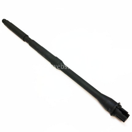 5KU 405mm 16 Zoll Aluminium Leicht Außenlauf Karabinerlänge -14mm CCW Gegen den Uhrzeigersinn Geeignet für M4 M16 Serie AEG Gewehre Airsoft Schwarz