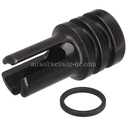G&P AR15 601 Stil 3-Polig Duck Bill Stil Stahl Feuerdämpfer -14mm CCW gegen den Uhrzeigersinn Gewinde Schwarz