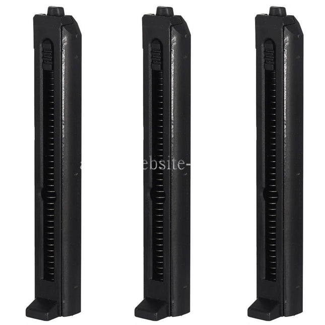 Airsoft Website 3pcs 11rd Magazin Geeignet für Well G295 Halbautomatische Non-Blowback M11A1 CO2 SMG Gewehre Schwarz