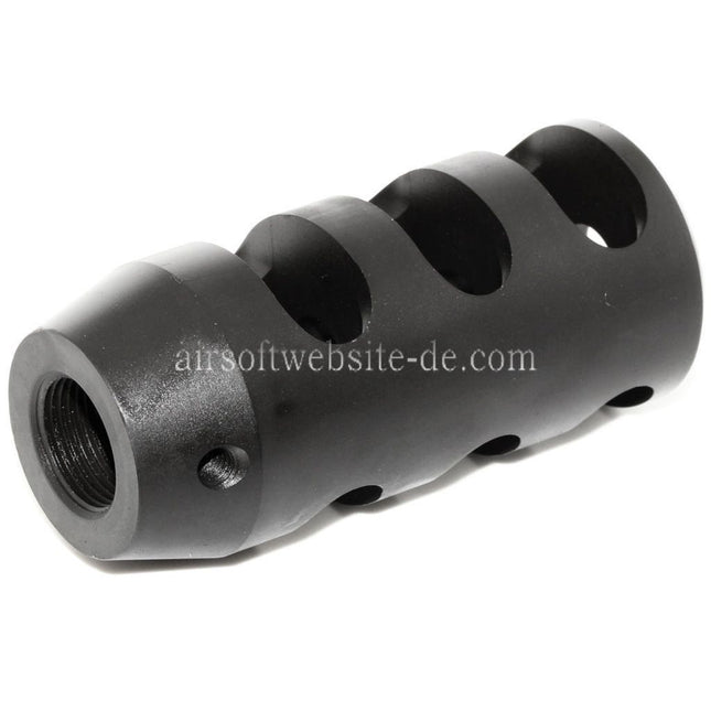 King Arms 68mm M700 Taktisch Round Mündungsfeuerdämpfer Geeignet für -14mm CCW Gegen den Uhrzeigersinn Lauf Gewehre Airsoft Schwarz