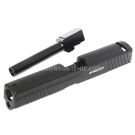APS Aluminum Schlitten mit Lauf Geeignet für ACP601 / Tokyo Marui G17 GBB Pistolen Airsoft Schwarz