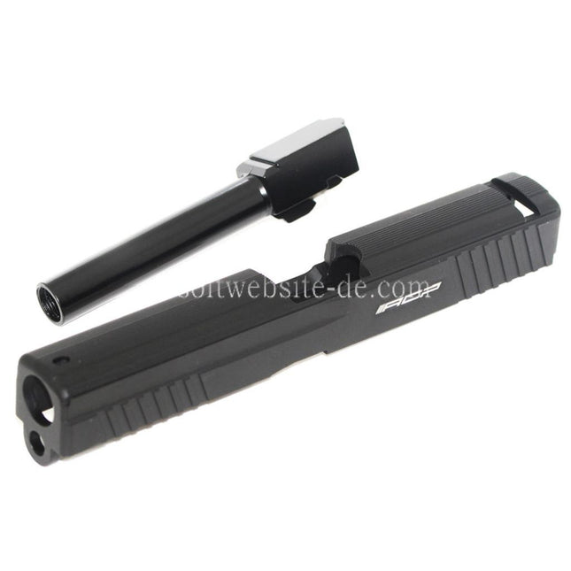 APS Aluminum Schlitten mit Lauf Geeignet für ACP601 / Tokyo Marui G17 GBB Pistolen Airsoft Schwarz