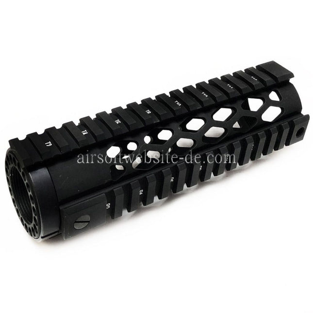 5KU Diamond Serie Karabiner RAS Handschutz Schienen System Geeignet für M4 M16 Serie AEG GBB Gewehre Airsoft Schwarz