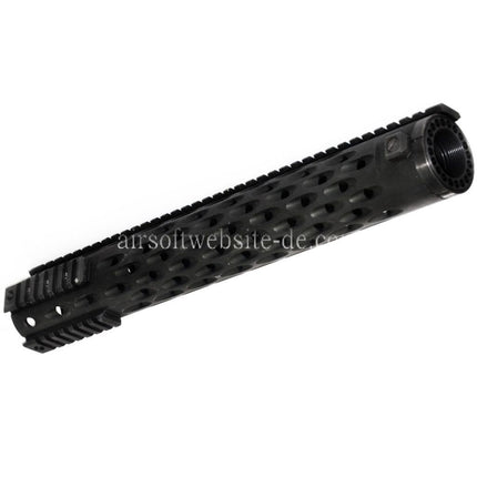 5KU 380mm TJ Competition Stil Free Float Handschutz 4-Seiten Schienen System Geeignet für M4 M16 Serie AEG GBB Gewehre Airsoft Schwarz