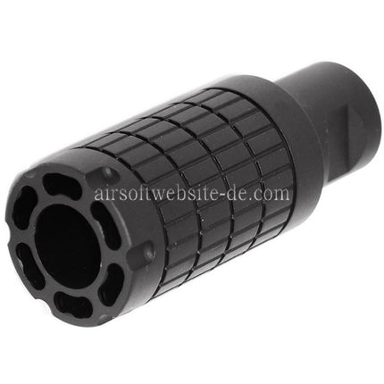 5KU 5KU Linear Kompensator Mündungsfeuerdämpfer GEN-II Geeignet für -14mm CCW Gegen den Uhrzeigersinn Lauf Gewehre Airsoft Schwarz