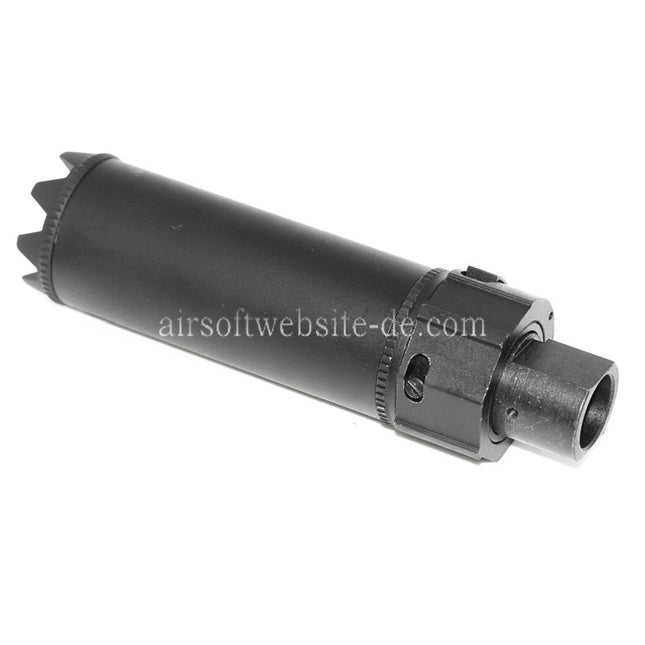 5KU Socom Mini Monster QD Schalldämpfer mit Mündungsfeuerdämpfer Geeignet für -14mm CCW Gegen den Uhrzeigersinn Lauf Gewehre Airsoft Schwarz