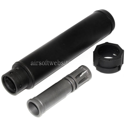 5KU 193mm SOCOM556 AR QD Schalldämpfer A mit Mündungsfeuerdämpfer Geeignet für -14mm CCW Gegen den Uhrzeigersinn Lauf Gewehre Airsoft Schwarz