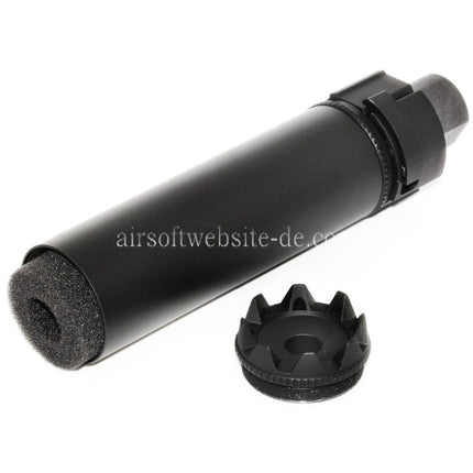 5KU 175mm SOCOM RC Monster QD Schalldämpfer mit Mündungsfeuerdämpfer Geeignet für -14mm CCW Gegen den Uhrzeigersinn Lauf Gewehre Airsoft Schwarz