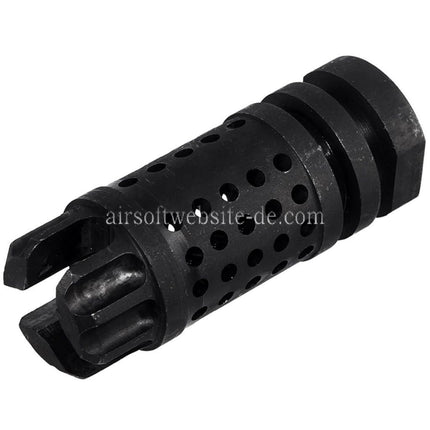 5KU M4SD II Mündungsfeuerdämpfer Geeignet für -14mm CCW Gegen den Uhrzeigersinn Lauf Gewehre Airsoft Schwarz