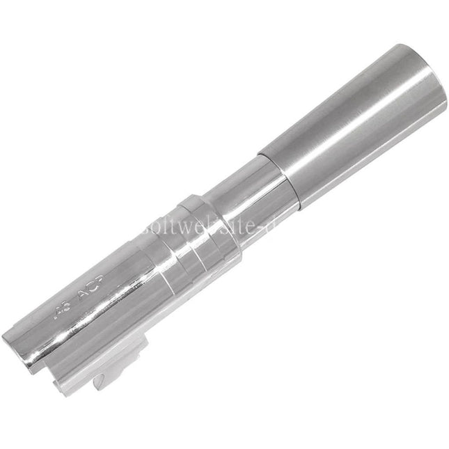 5KU Edelstahl Comp Ready Äußere Lauf Geeignet für Tokyo Marui Hi-Capa 4.3 Serie GBB Pistolen Airsoft Silber