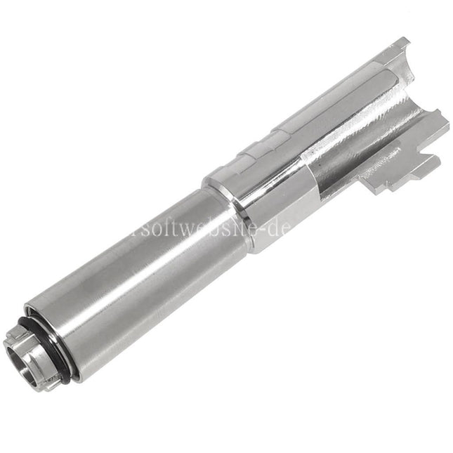 5KU Edelstahl Comp Ready Äußere Lauf Geeignet für Tokyo Marui Hi-Capa 4.3 Serie GBB Pistolen Airsoft Silber