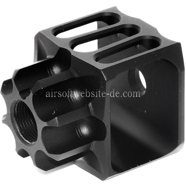 5KU CNC Aluminium LAF-28 Stil Mündungsbremse Mündungsfeuerdämpfer Geeignet für -14mm CCW Gegen den Uhrzeigersinn Lauf Gewehre Airsoft Schwarz