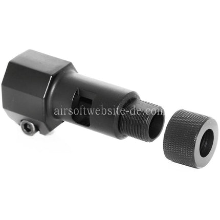 Airsoft Website 74mm Metal Mündungsbremse Mündungsfeuerdämpfer Geeignet für WELL L96 MB Serie Scharfschützen Gewehre