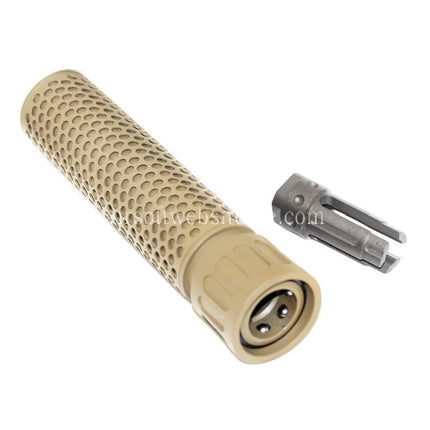 5KU 179mm 7 Zoll KAC Stil QDC/CQB Schalldämpfer mit Mündungsfeuerdämpfer Geeignet für -14mm CCW Gegen den Uhrzeigersinn Lauf Gewehre Airsoft