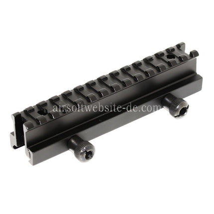 Airsoft Website 20mm 14-Slots 0.8 Zoll Durchsichtige Mini-Riser-Halterung Geeignet für 20mm Schienensystem Schwarz