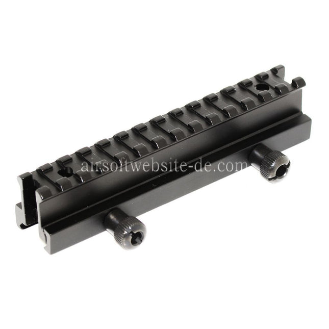 Airsoft Website 20mm 14-Slots 0.8 Zoll Durchsichtige Mini-Riser-Halterung Geeignet für 20mm Schienensystem Schwarz