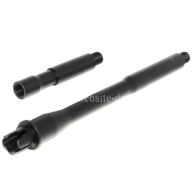 E&C 15 Zoll Aluminum CQB Außenlauf Verlängerungsrohr -14mm CCW Gegen den Uhrzeigersinn Geeignet für M4 M16 Serie AEG Gewehre Airsoft Schwarz