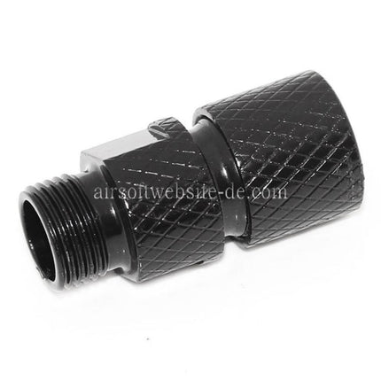 Airsoft Website Laufschalldämpfer Kompensatoradapter (-12mm CCW bis -14mm CCW) mit Schraubenschlüssel Geeignet für Tokyo Marui G17 Serie Pistolen