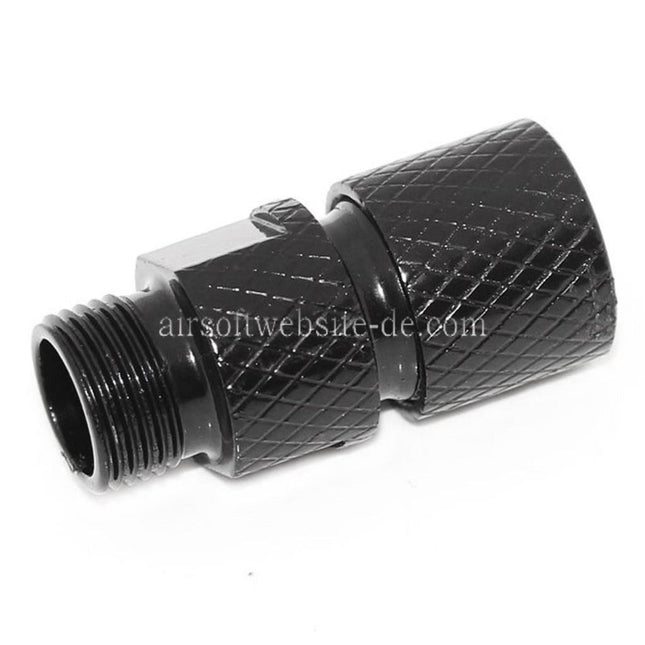 Airsoft Website Laufschalldämpfer Kompensatoradapter (-12mm CCW bis -14mm CCW) mit Schraubenschlüssel Geeignet für Tokyo Marui G17 Serie Pistolen