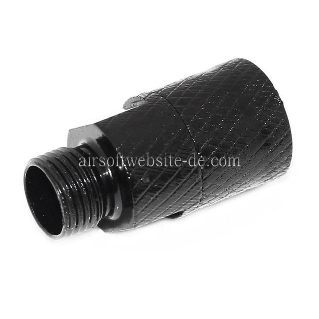 Airsoft Website Laufschalldämpfer Kompensatoradapter (+11mm im Uhrzeigersinn bis -14mm gegen den Uhrzeigersinn) mit Schraubenschlüssel Geeignet für WE/DOUBLE BELL/KSC M9 Serie Pistolen