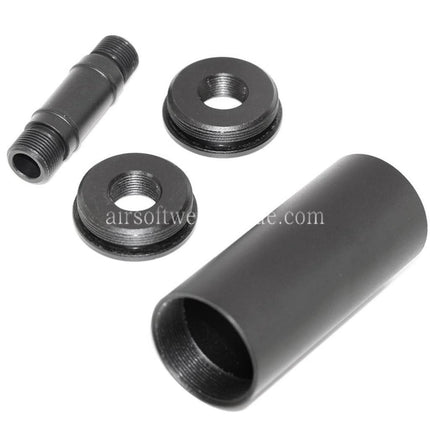 AIRSOFT WEBSITE Schalldämpfer -/+14mm CW/CCW mit Adapter Geeignet für Tokyo Marui WELL R2 Vz61 Scorpion AEP SMG Gewehre