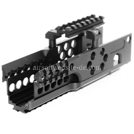 Airsoft Website 206mm CNC Aluminum RIS RAS Handschutz Schienen System Geeignet für A&K PKM AEG Gewehre Schwarz