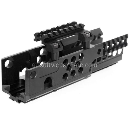 Airsoft Website 206mm CNC Aluminum RIS RAS Handschutz Schienen System Geeignet für A&K PKM AEG Gewehre Schwarz