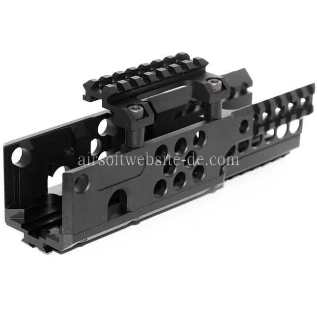 Airsoft Website 206mm CNC Aluminum RIS RAS Handschutz Schienen System Geeignet für A&K PKM AEG Gewehre Schwarz